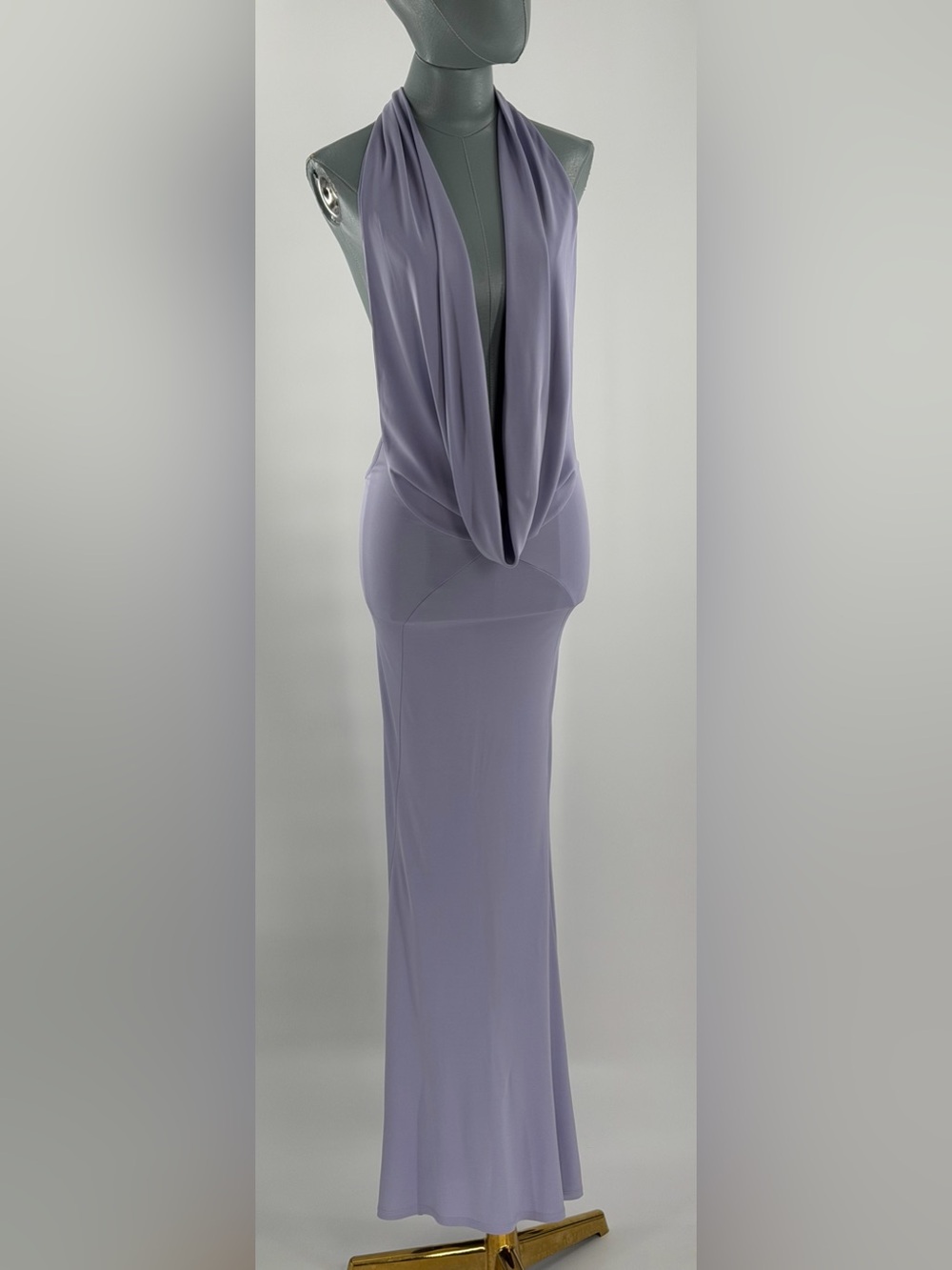 🆕 RAT & BOA 🧿 NWOT Aris Maxi Cowl Halter Neck Midi Dress, Lilac Sz XS *NOTAGS* - Picture 3 of 17